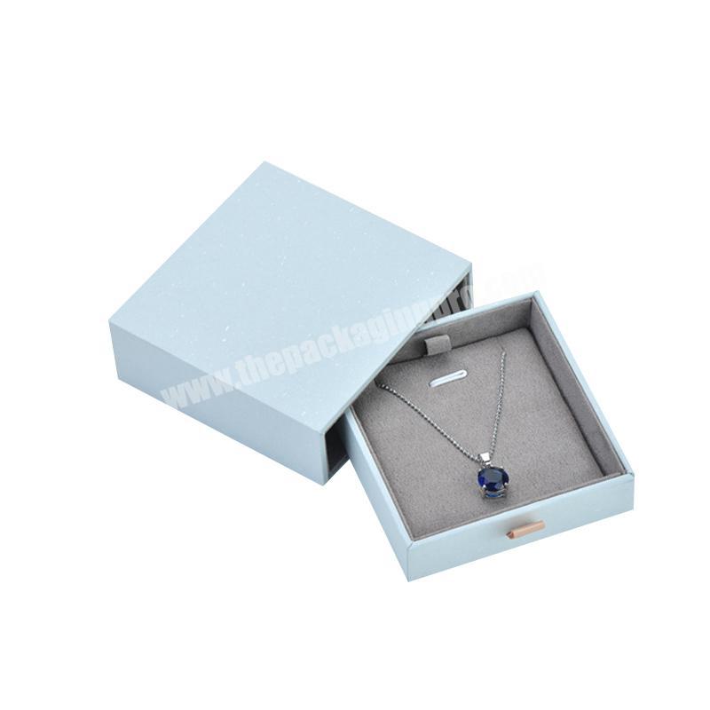Wholesale light blue cardboard boxes custom made luxury jewelry necklace box