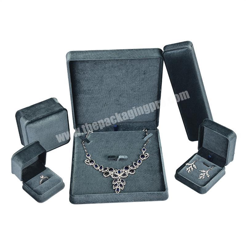 Luxury high quality imported velvet gift set jewelry box with custom logo