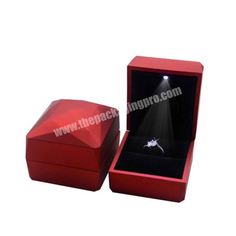 Unique Popular New Design Custom Logo Red Ring Light Jewelry Box Led