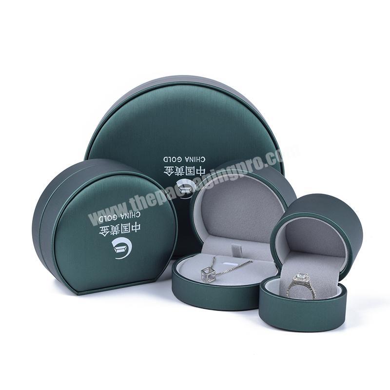 Custom Logo Luxury Modern Pu Leather Box Dark Green Jewelry Packaging