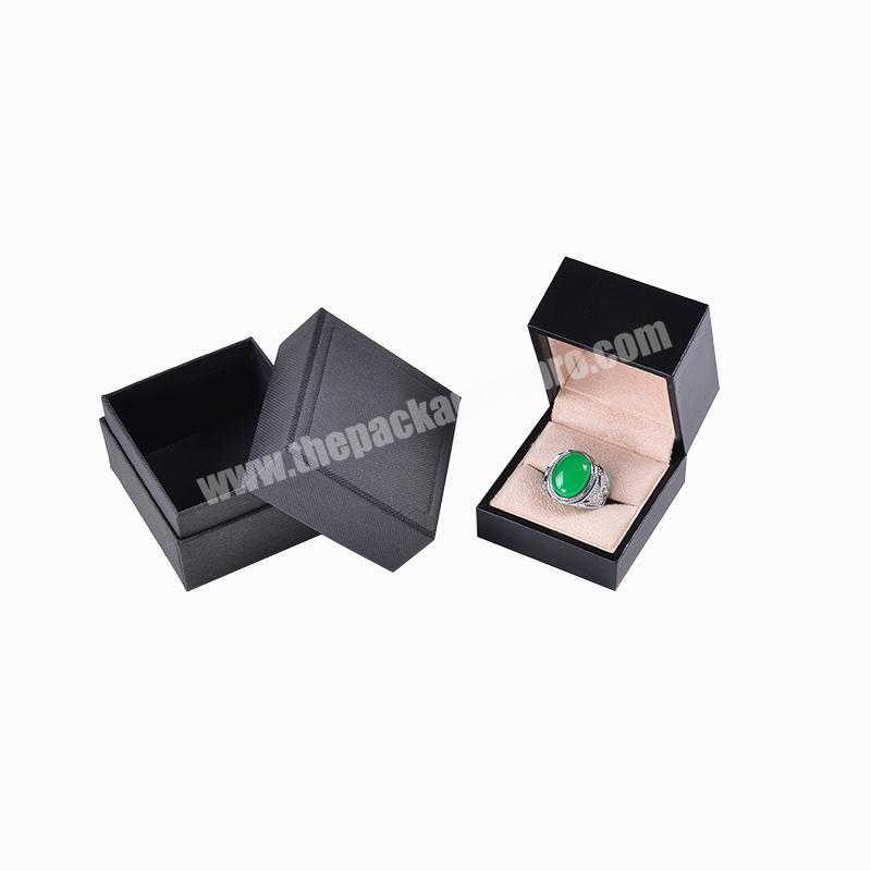 Top grade vintage jewellery ring packaging box black pu leather boxes