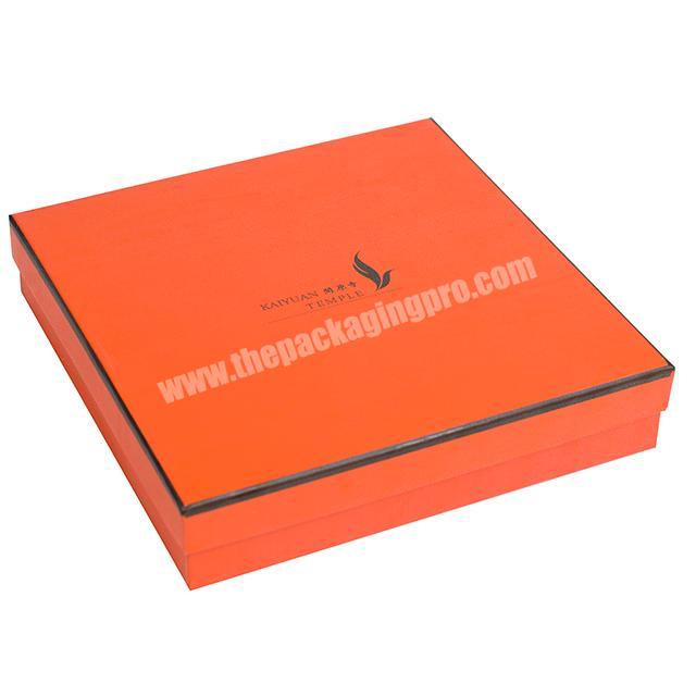 Luxury Orange Printing Paper packing box Custom Printed Recycled book gift box