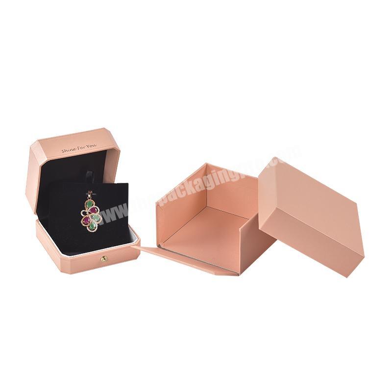 Customized logo printing  plastic jewellery box decorated pendant jewelry box packaging