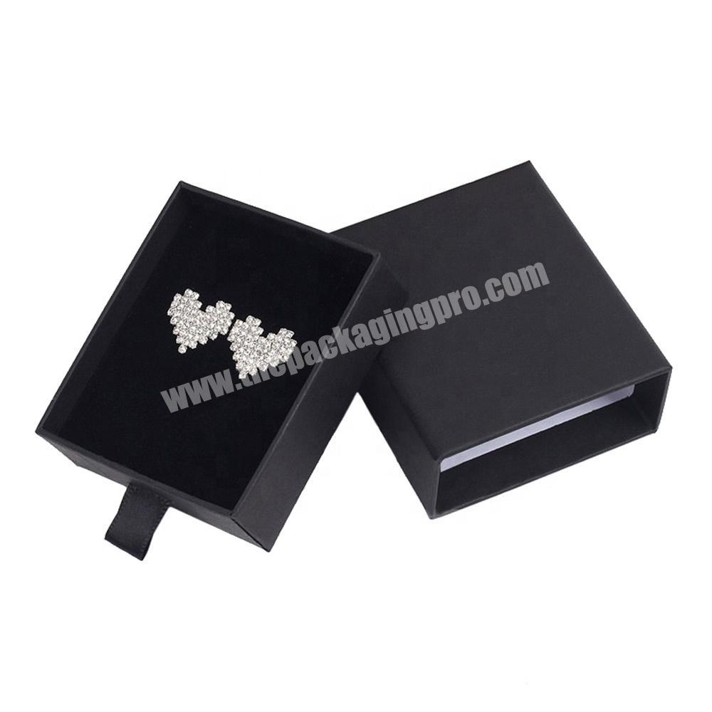 Private Label Paper Flat Jewelry Package Box With Logo Drawer