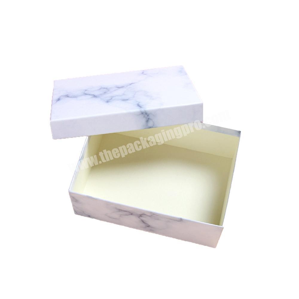Customized Marble White Cardboard Boxes Lid And Base Box Packaging For Cosmetic Makeup Jewelry