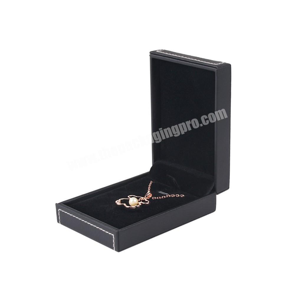Luxury pendant black pu leather packaging jewelry box
