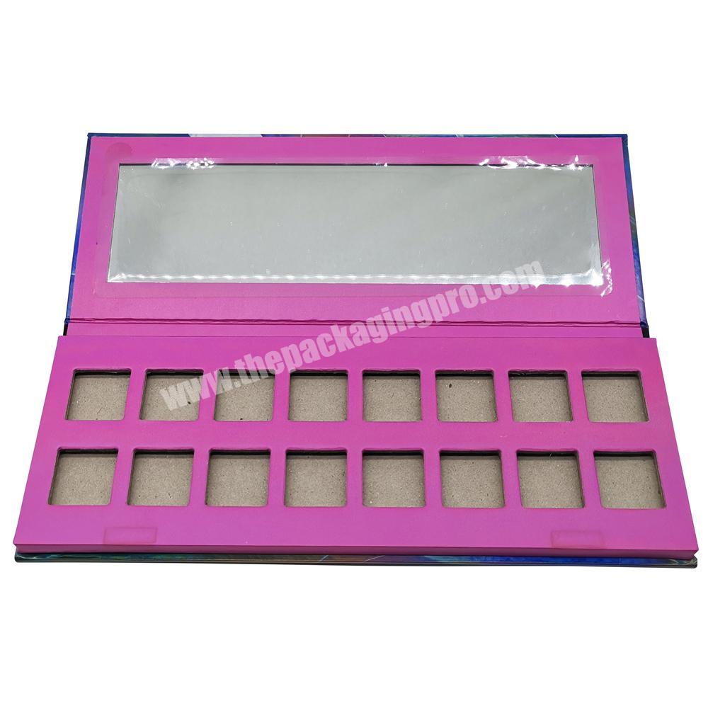 Beautiful Custom Printed Cardboard Paper Makeup Eyeshadow Palette Packaging Box With Mirror
