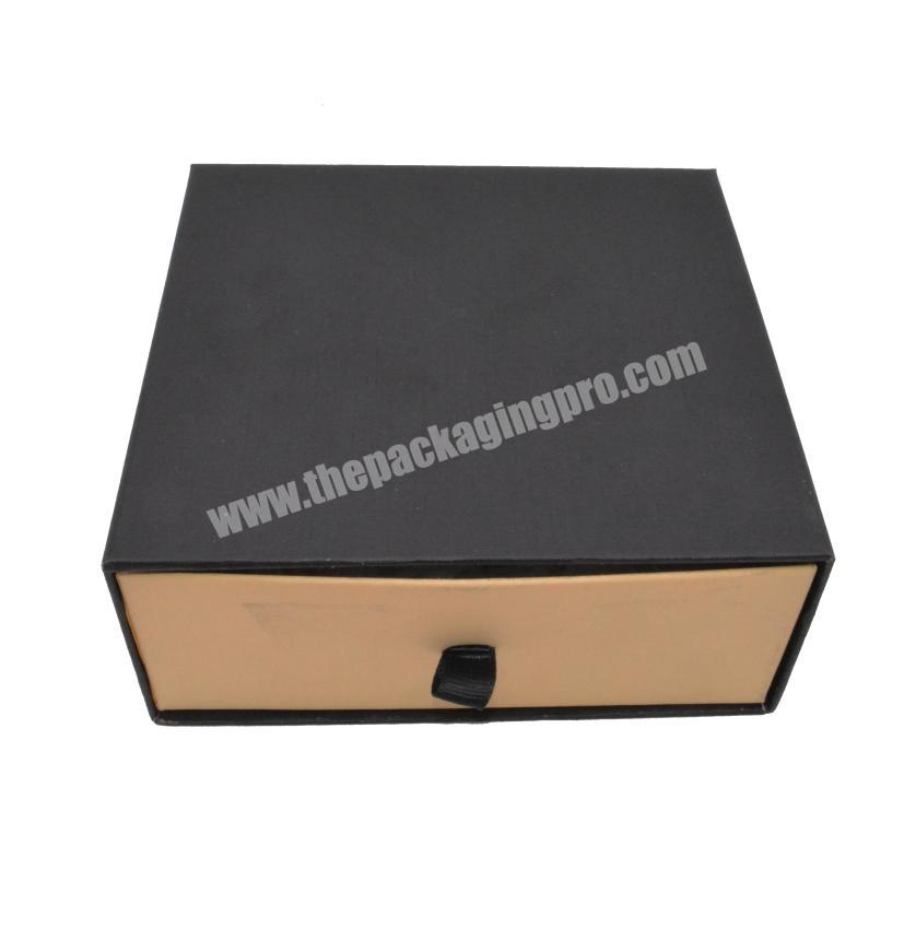 Custom matte black cardboard drawer gift box packaging for sunglasses case