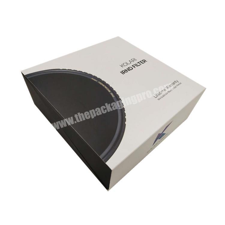 Custom Luxury logo printed book shaped gift packaging clamshell box with EVA insert