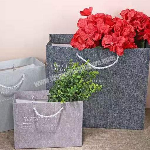 Gift packing high quality flower shopping paper bag with handle