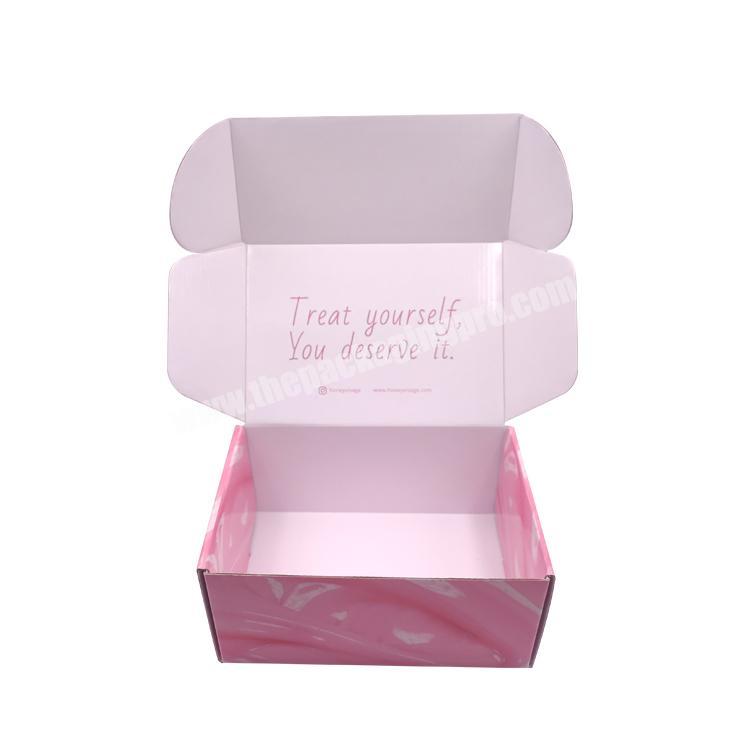 OEM glossy box packaging corrugated shipping boxes for cosmetics makeup