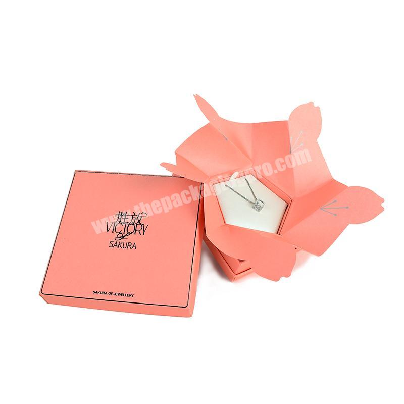 Wholesale Fancy Custom Logo Printed Pink Packaging Jewellery Gift Box