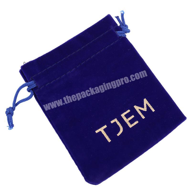 2018 Custom Made Blue Jewelry Drawstring Dust Bags Velvet For Hair