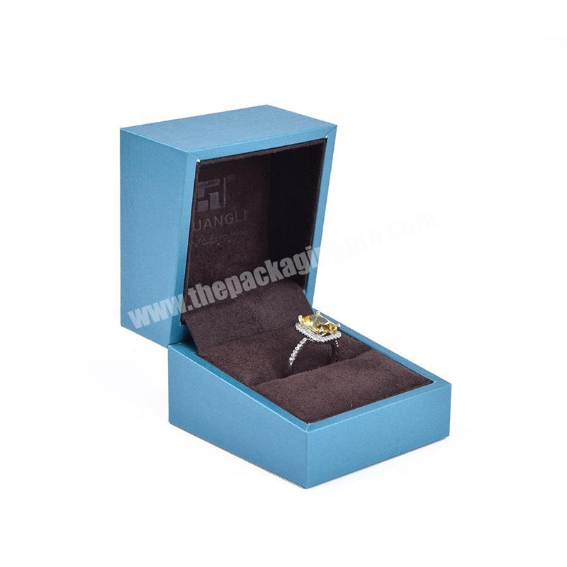 pu leather light blue jewellery packing jewelry box ring box jewelry packaging box custom