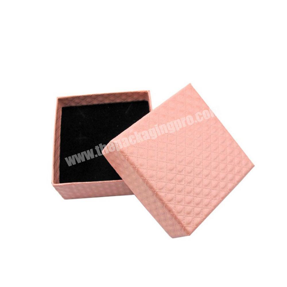 Factory Price Rectangle super quality paper cardboard Sponge Insert hot dark pink Jewelry Paper Box