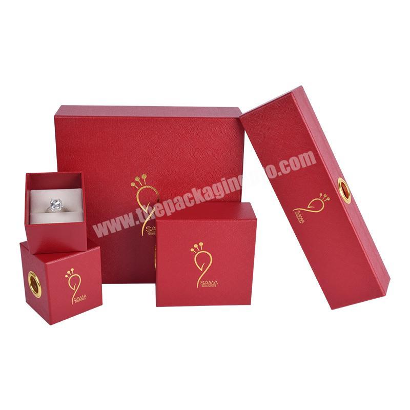 High Quality Custom Logo Square Red Sliding Jewelry Packaging Box Paper