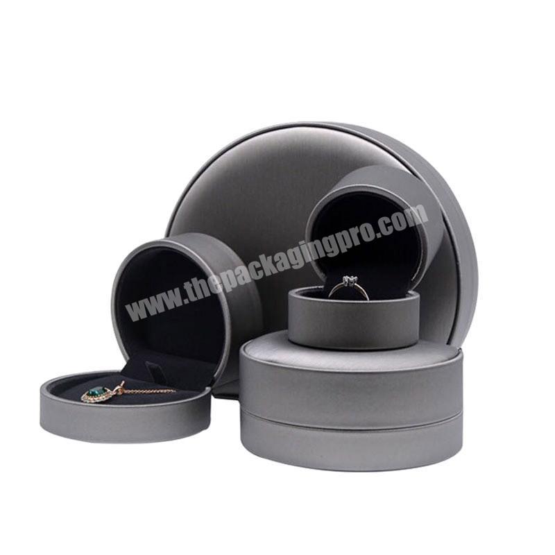High-end wholesale pu leather  jewelry packaging boxes set half round jewelry box