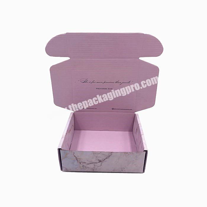 Custom printed mailing shipping mailer boxes corrugated marble packaging box for Jewelry