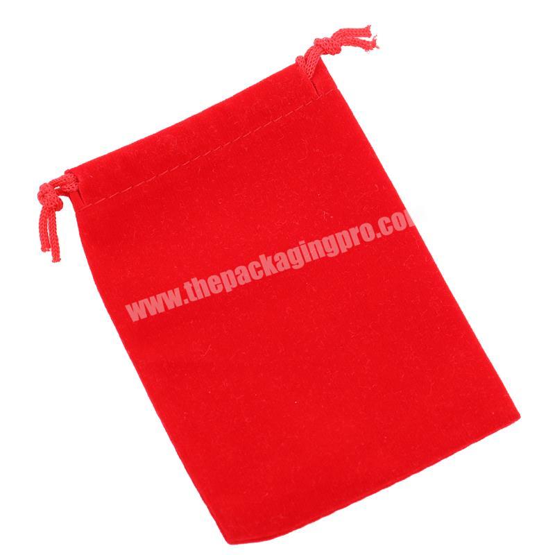 Red Fashion Hot Stamped Logo Velvet Jewelry Pouch