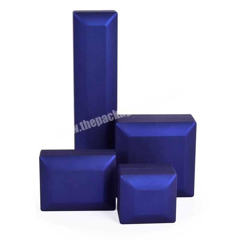 high quality blue rubber paint jewellery packaging boxes with LED light