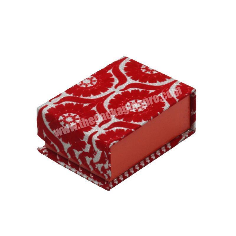 Factory directly red flower cardboard pendant small paper ring jewelry box