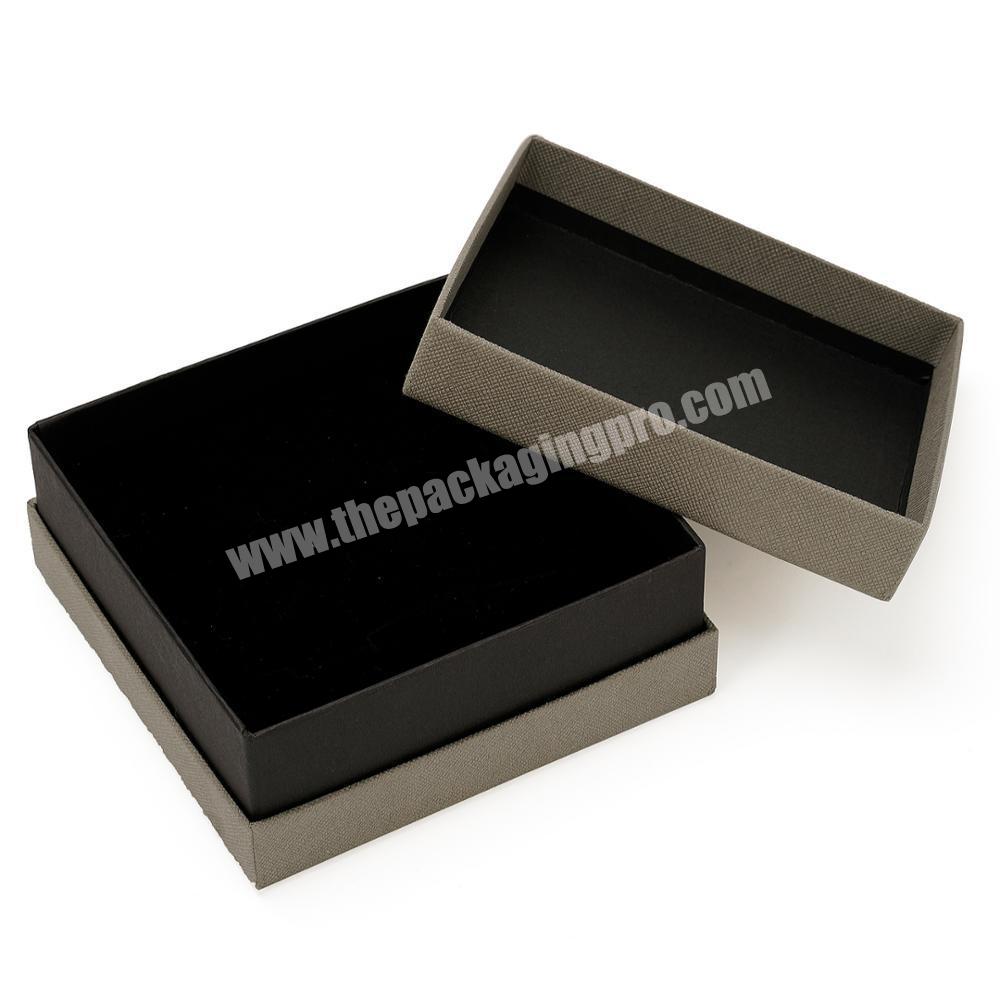 High quality jewelry paper box with black velvet inset and logo customized