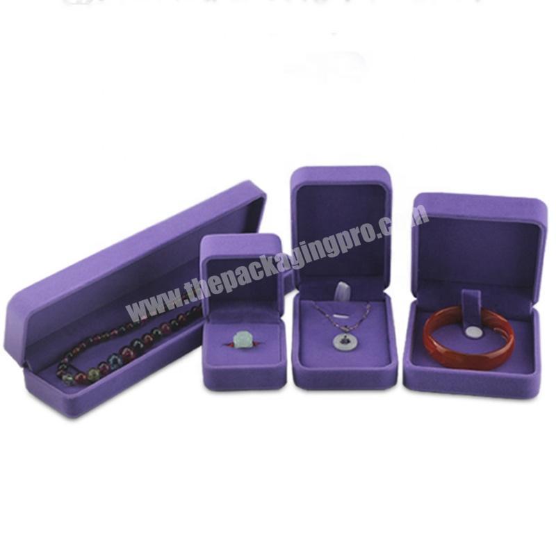 High end velvet material man-made ring earing bracelet jewelry boxes