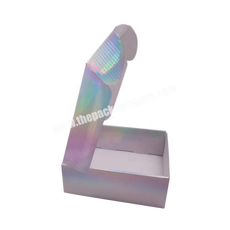 Fancy cosmetic shipping boxes holographic custom logo