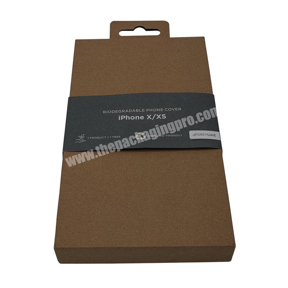 Eco Friendly Corrugated Kraft Paper Packaging With Paper Sleeve For Phone Case