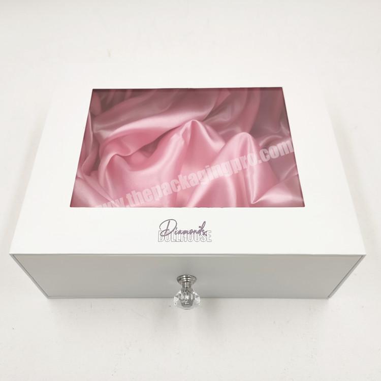 Custom PVC window sliding Jewelry gift box with drawer