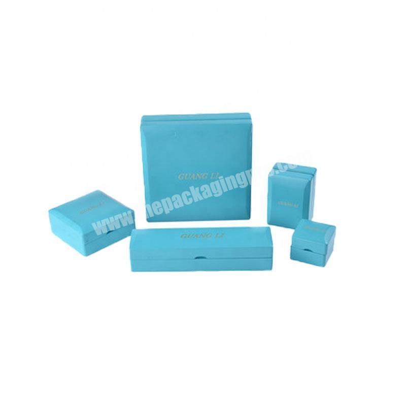 full set jewellery box Customized Fashion Ring Necklace Green Pu Velvet Inserts girly jewelry packaging Boxes For Sets