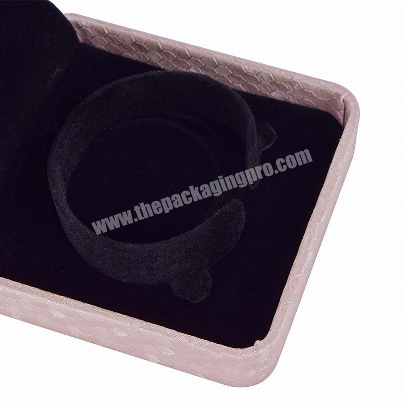 Pink High-end Leather Box Jewelry Container bangle Necklace Bracelet Jewelry Packaging Box