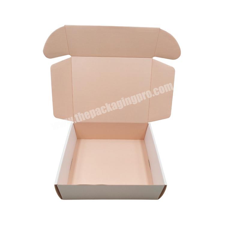 Apparel postal boxes mailing corrugated cardboard white paper box for clothes