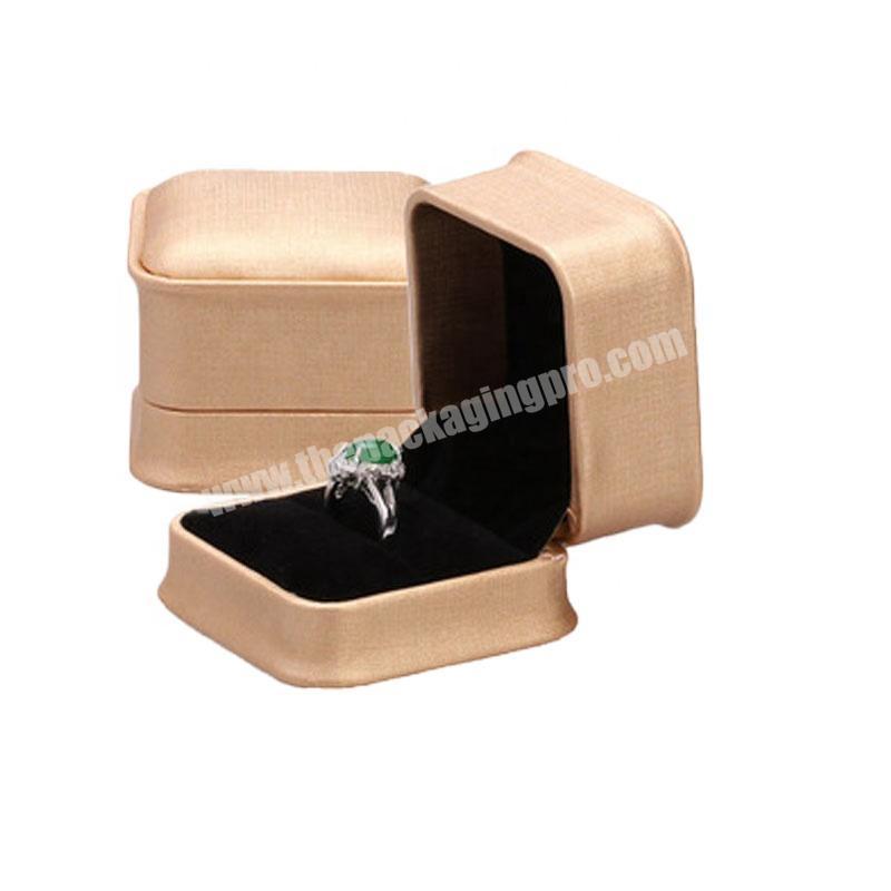Luxury wholesale custom logo printed pu leather folding ring box packaging for jewelry