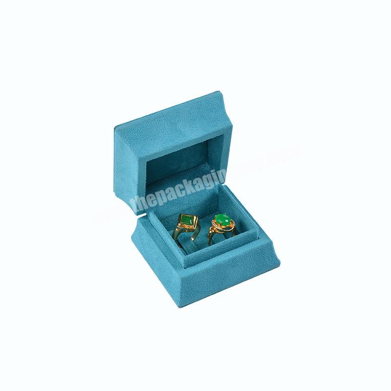 Wholesale Custom Logo 2 Piece Ring Packaging Velvet Jewelry Box