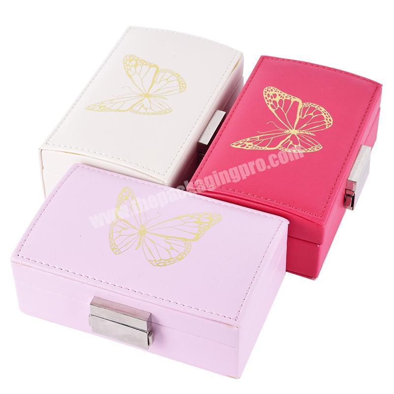 customized color pu leather storage jewelry packaging organizer box with custom logo