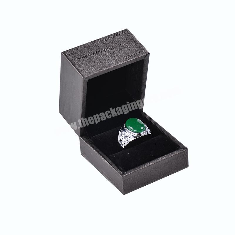 High-end custom design pu leather ring gray jewelry packaging box