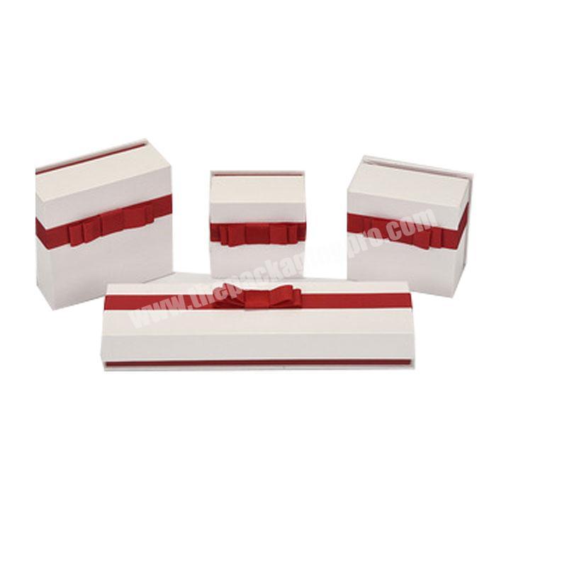 wholesale ribbon jewelry packing paper box set custom logo printed