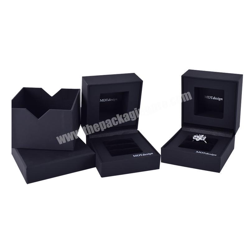 Wholesale custom logo black packaging paper jewelry gift box