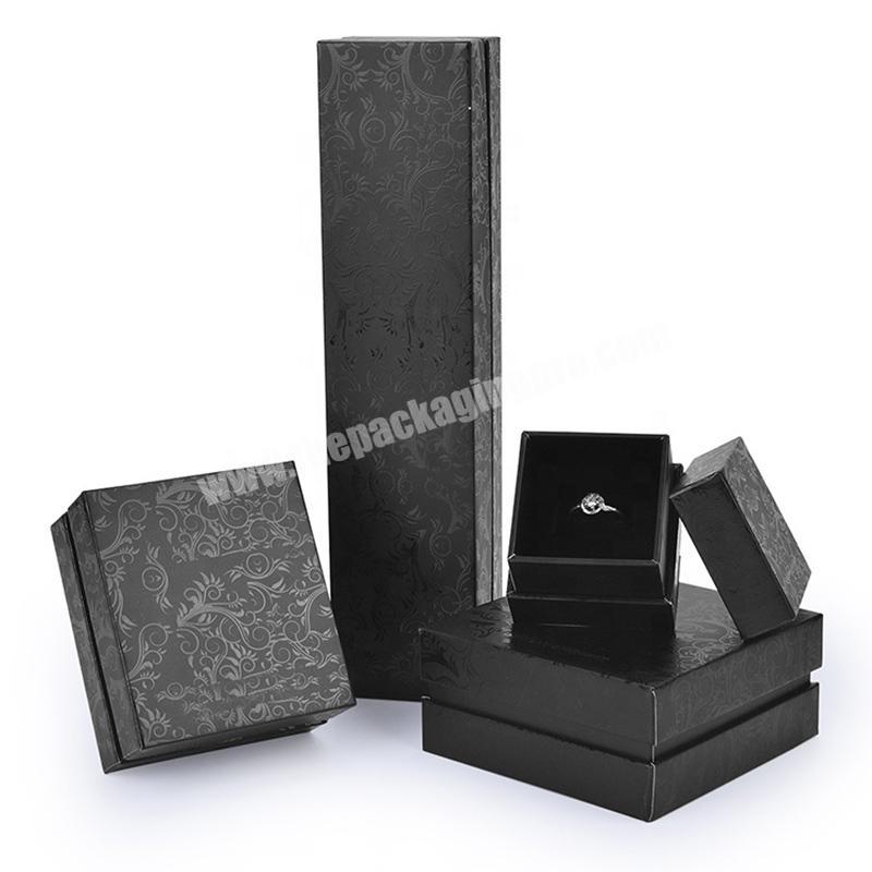 Wholesale custom logo black packaging paper jewelry gift box