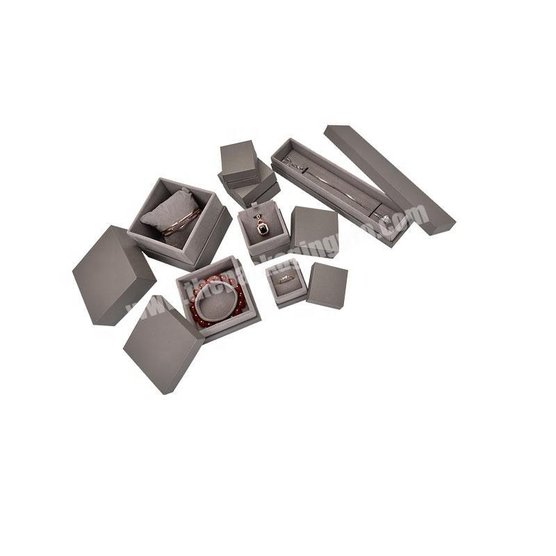 luxury design paper jewelry box, gray jewelry box set with customized logo