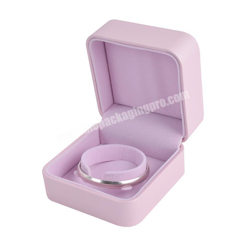 High End Pu Leatherette Pink Luxury Bangle Custom Bracelet Box Jewelry