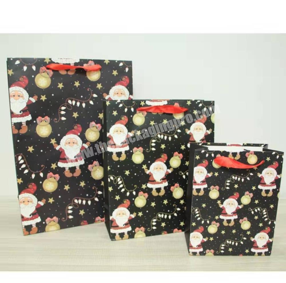 Yiwu Factory Christmas Paper Bags 3D Design Christmas Gift Bag
