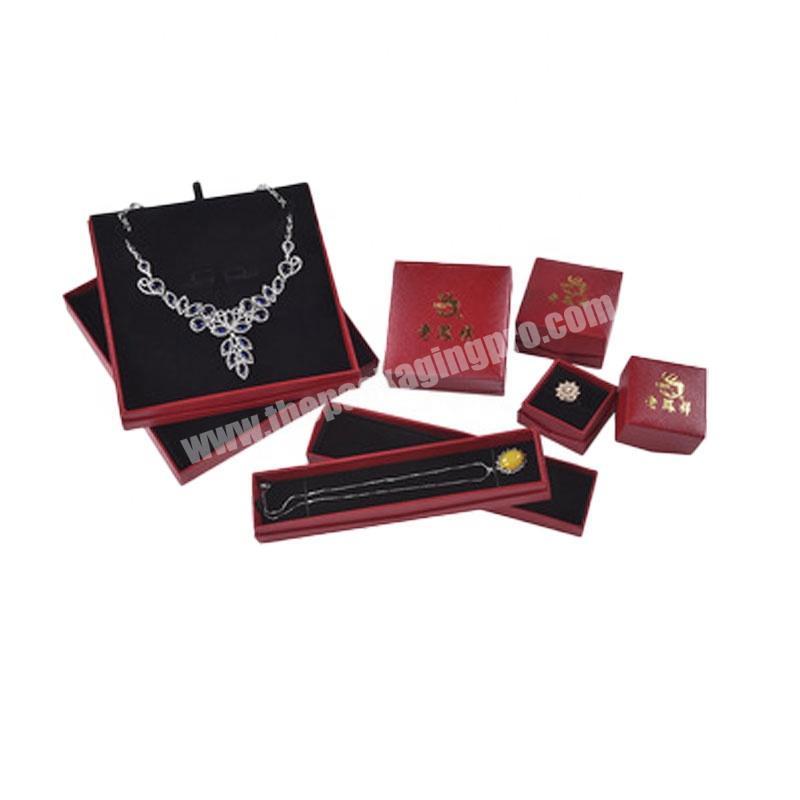 custom wholesale big necklace boxes customized jewelry red box logo and set luxury for business