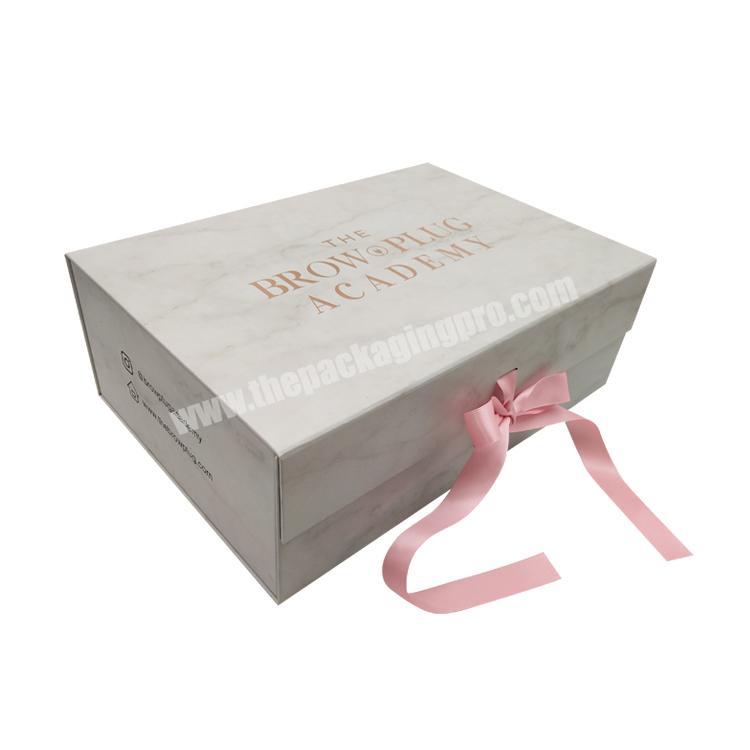 Custom magnetic large gift boxes clothing packaging boxes with ribbon