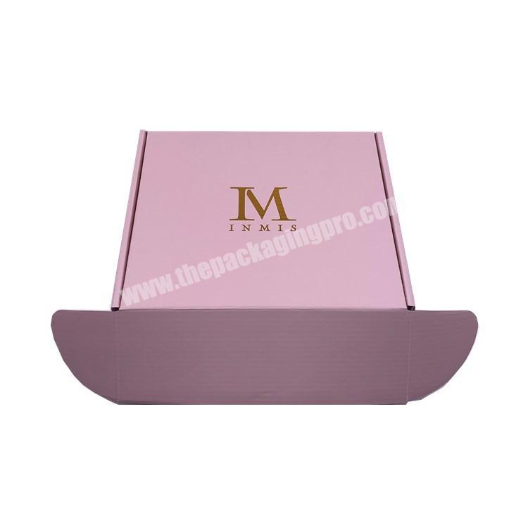 Wholesale Customize Corrugated Cardboard Cosmetic Shipping Box Pink Printed Gold Stamping Logo For Make Up Packing Mailer Boxes