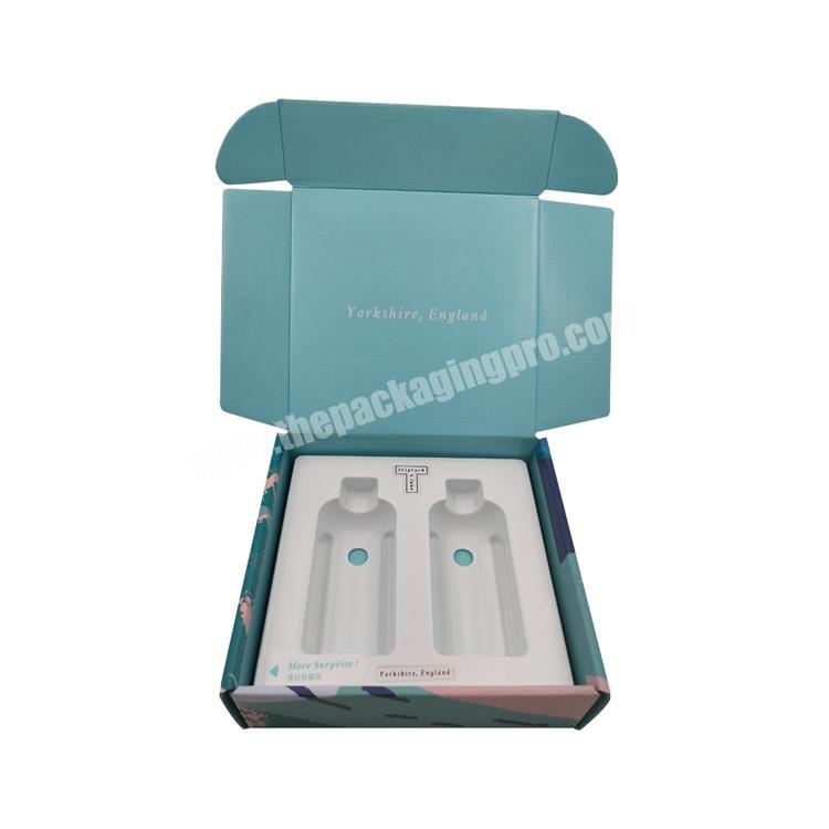Custom shipping box mailers printing packing cardboard cosmetic boxes with insert for makeup