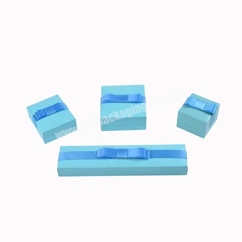 Custom High Quality Plastic Blue Bow Tie Wholesale Luxury Jewelry Box