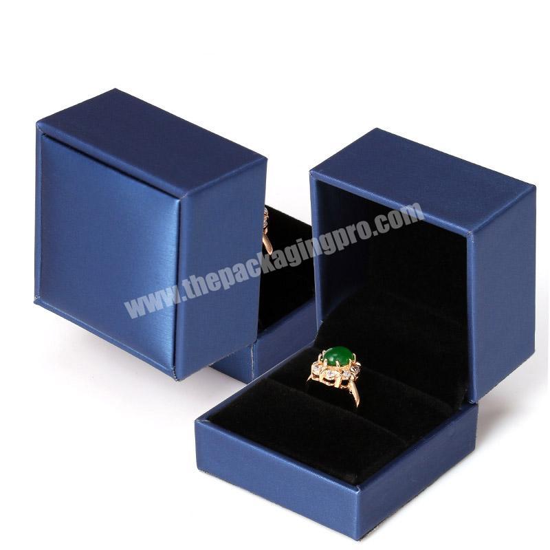 2020 Luxury rectangle shape blue engagement ring box  jewelry + packaging +