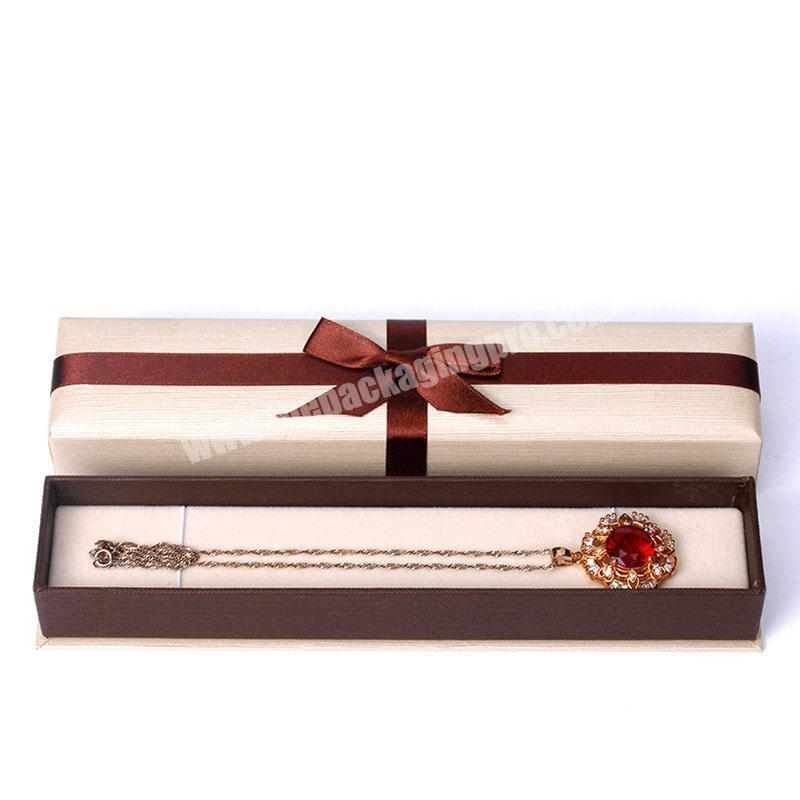 Wholesale jewelry gift boxes ribbon bow with lid luxury Bracelet logo jewelry box